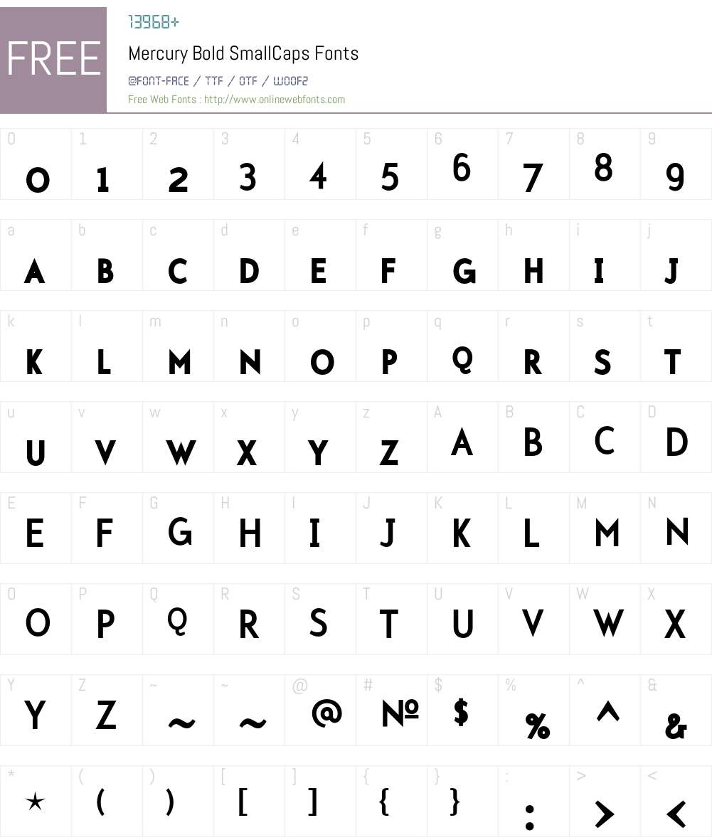 Mercury Font Screenshots