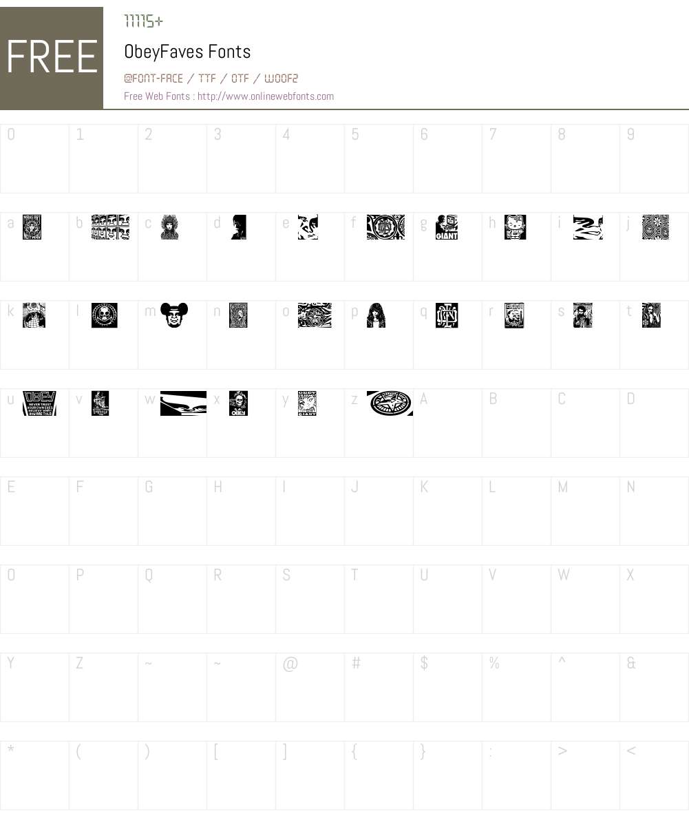 ObeyFaves Font Screenshots