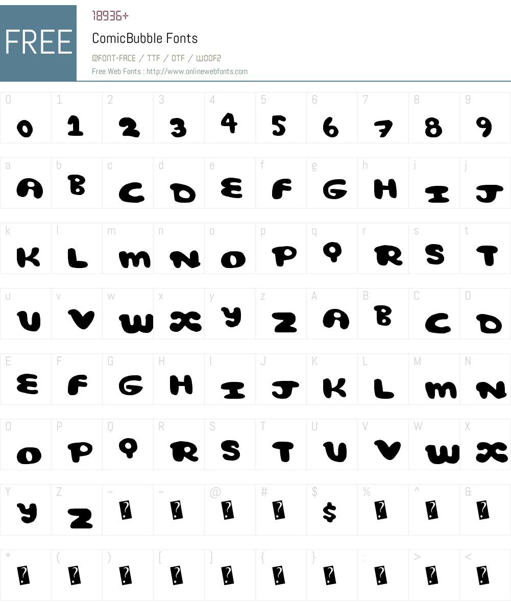 ComicBubble Font Screenshots