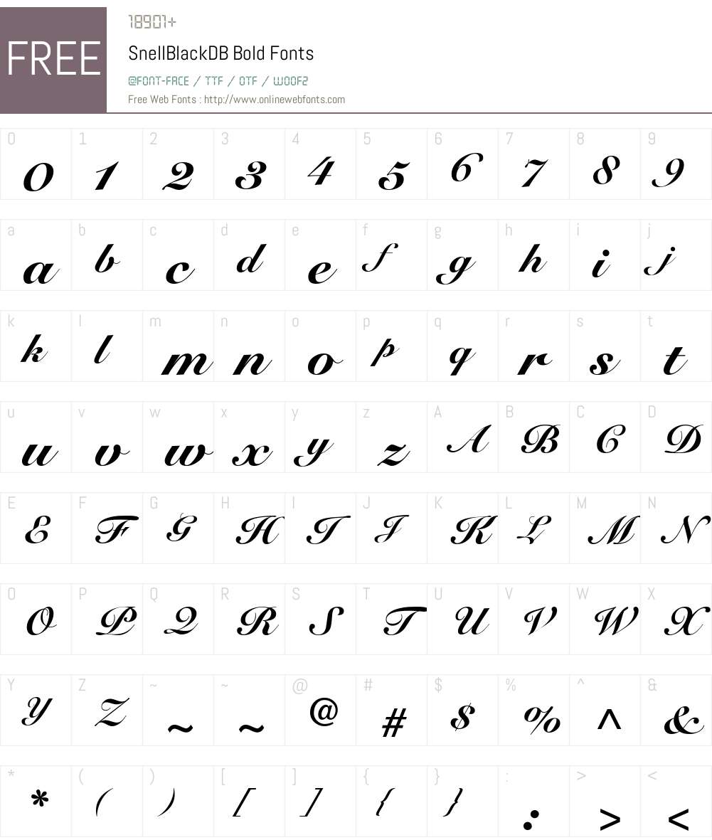 SnellBlackDB Font Screenshots