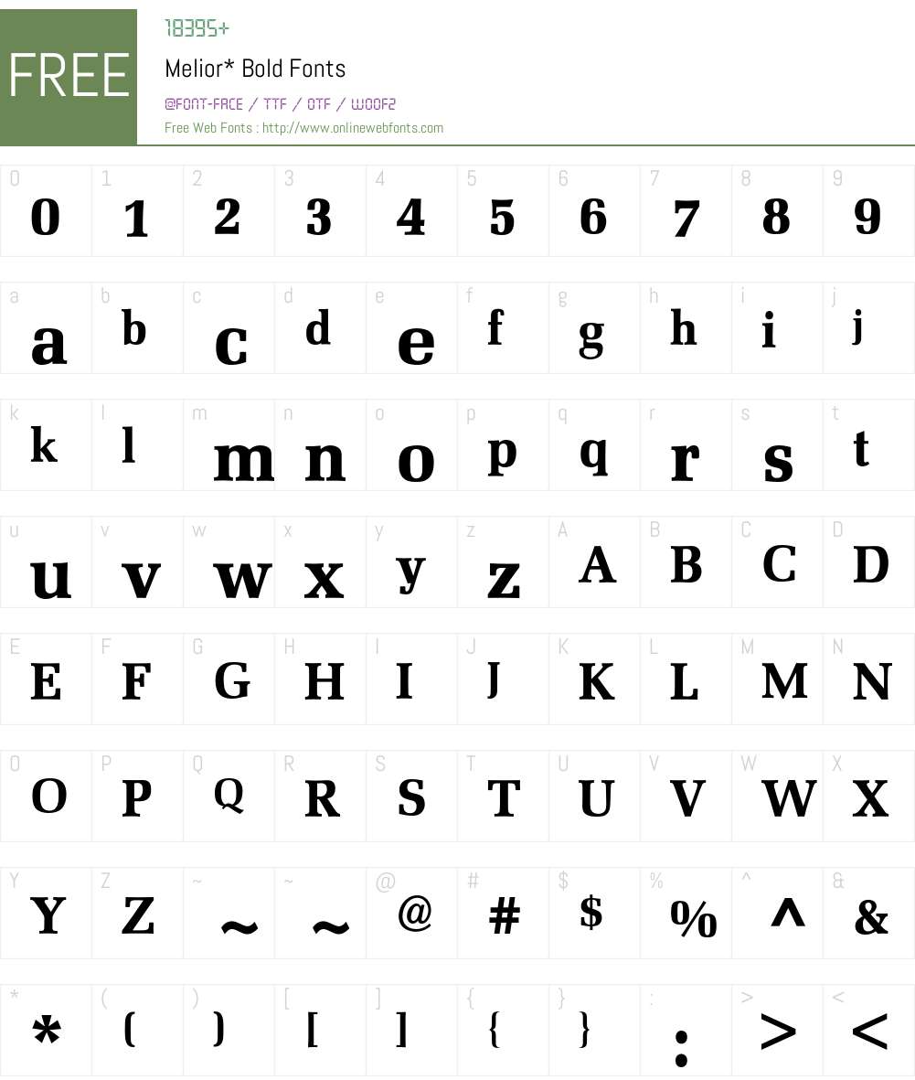 Melior BQ Font Screenshots