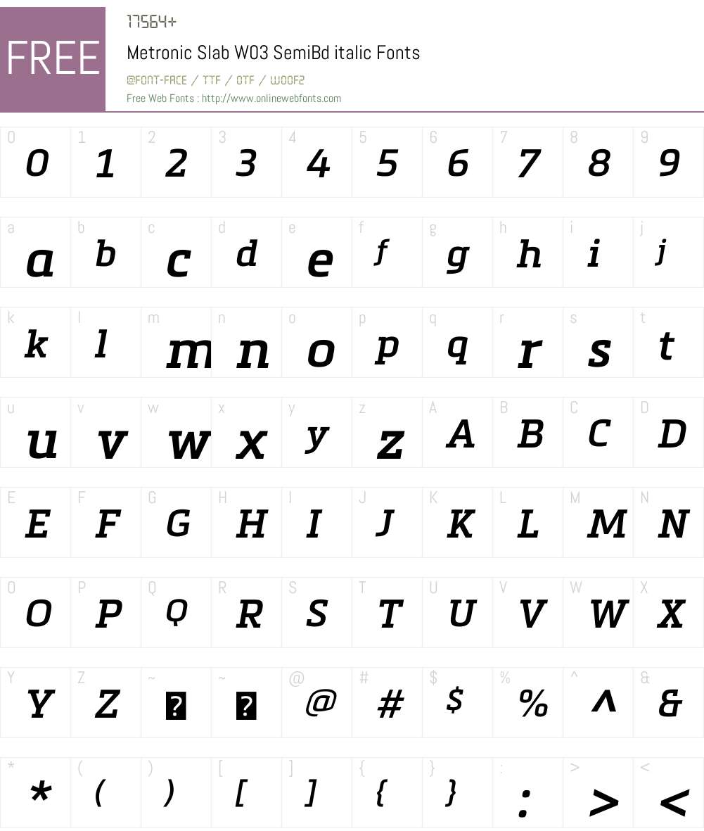 Metronic Slab Pro Font Screenshots