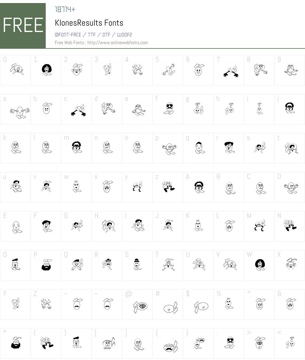 KlonesResults Font Screenshots