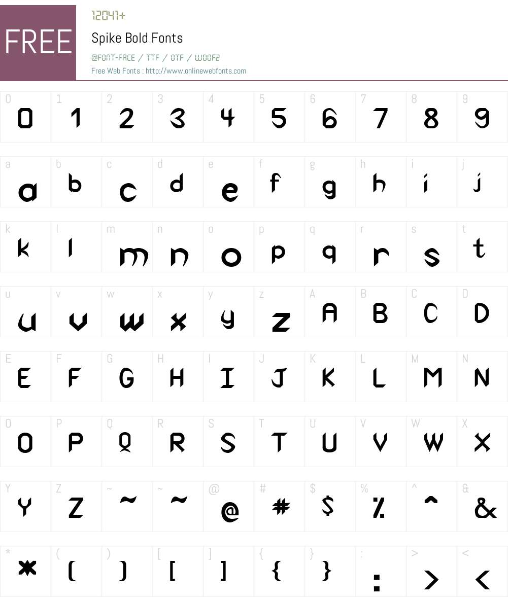 Spike Font Screenshots