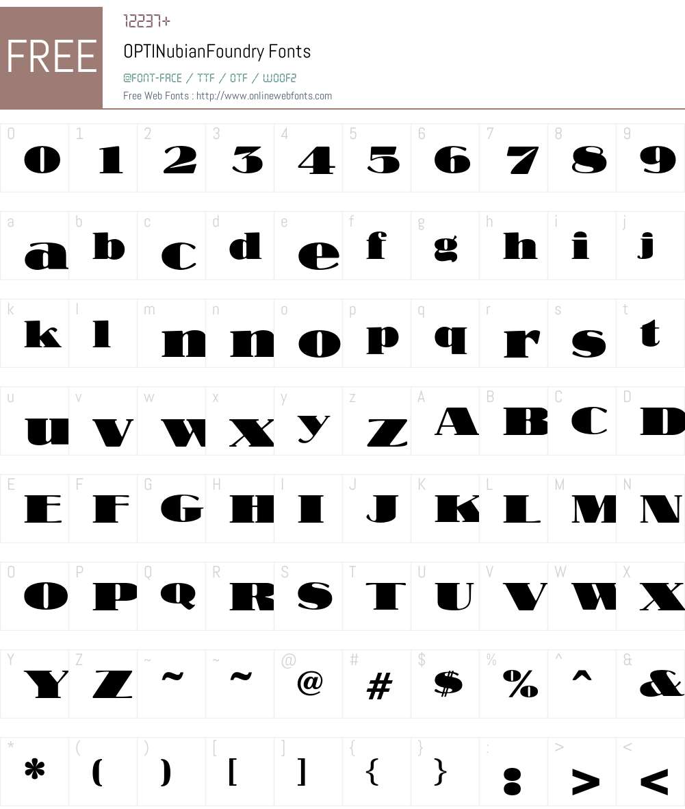 OPTINubianFoundry Font Screenshots