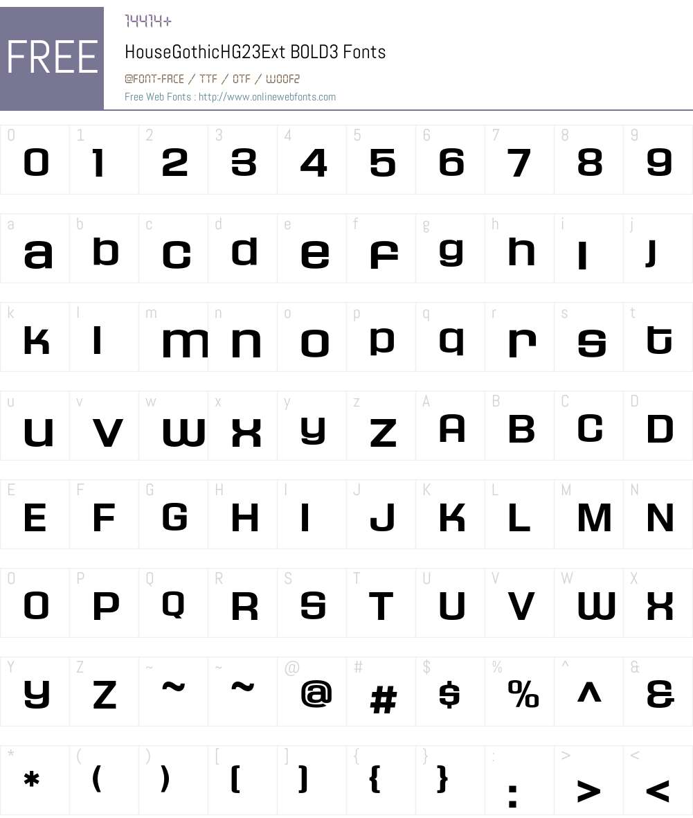 HouseGothicHG23Ext Font Screenshots