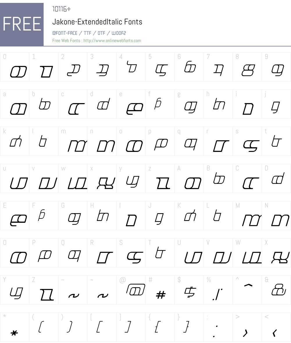 Jakone Font Screenshots