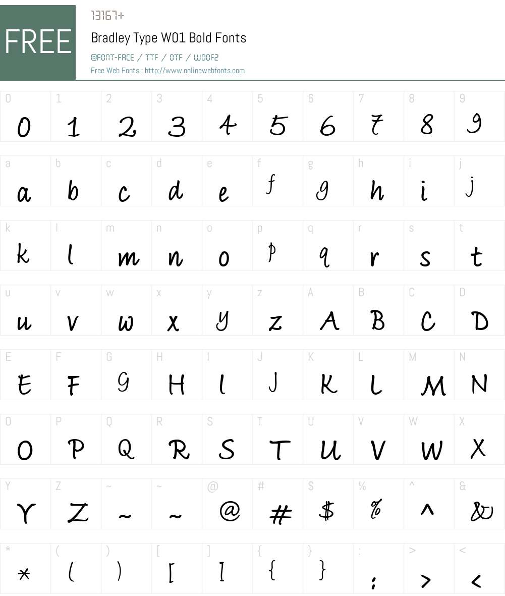 BradleyTypeW01-Bold Font Screenshots