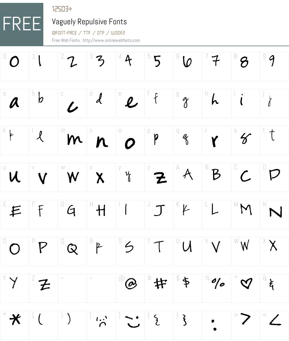 Vaguely Repulsive Font Screenshots
