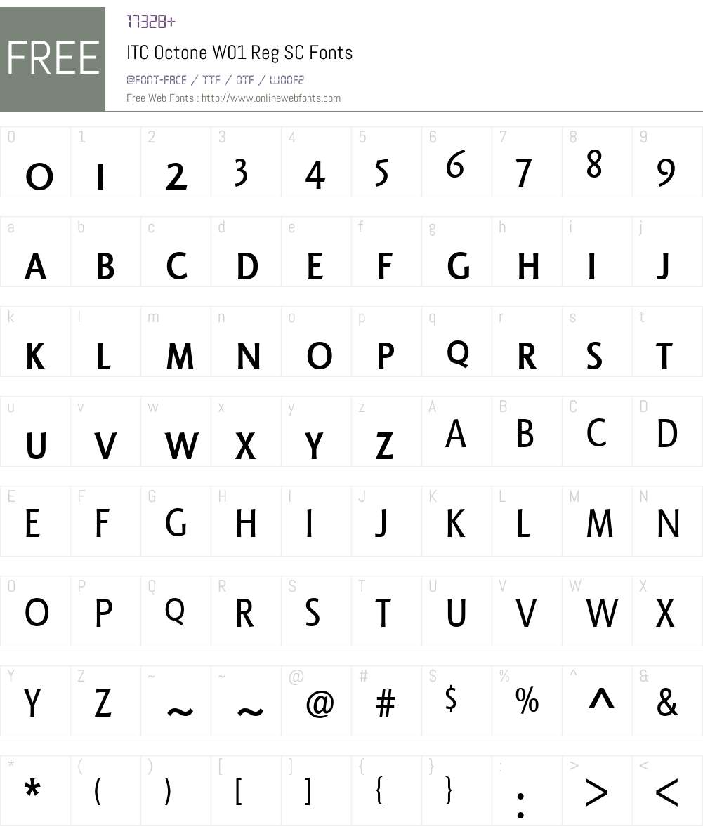 ITCOctoneW01-RegSC Font Screenshots