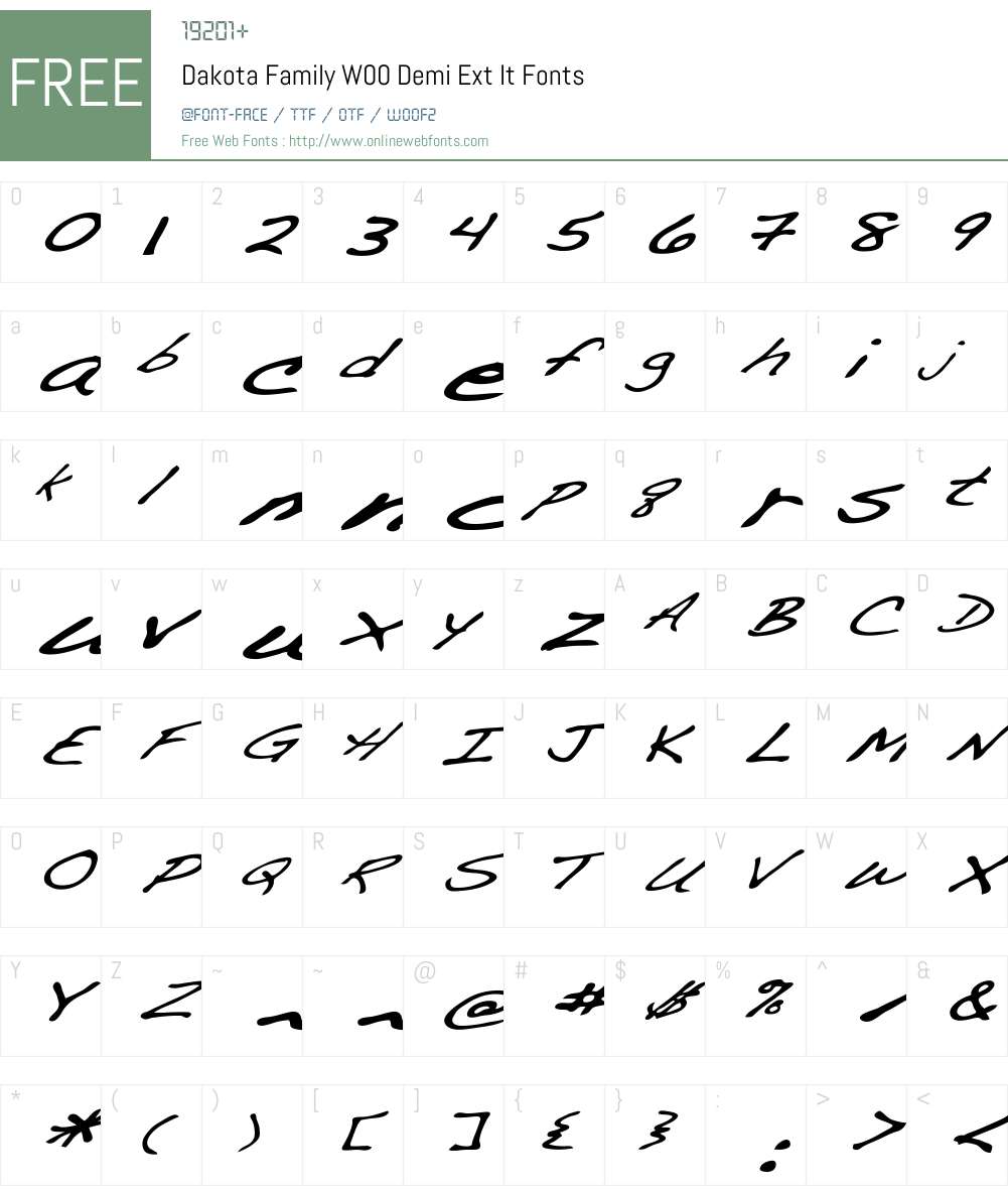 DakotaFamilyW00-DemiExtIt Font Screenshots