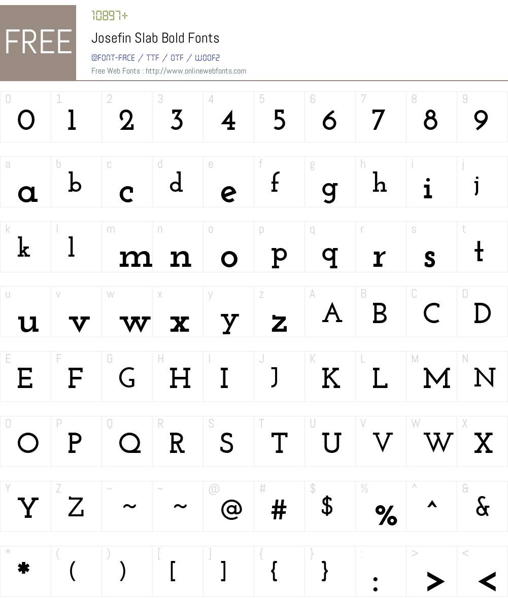 Josefin Slab Font Screenshots
