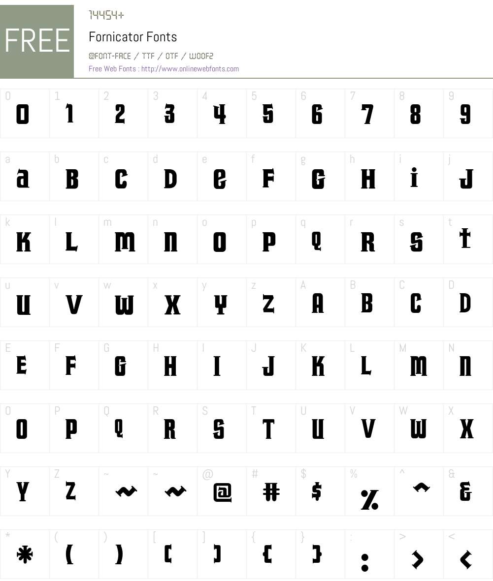 Fornicator Font Screenshots