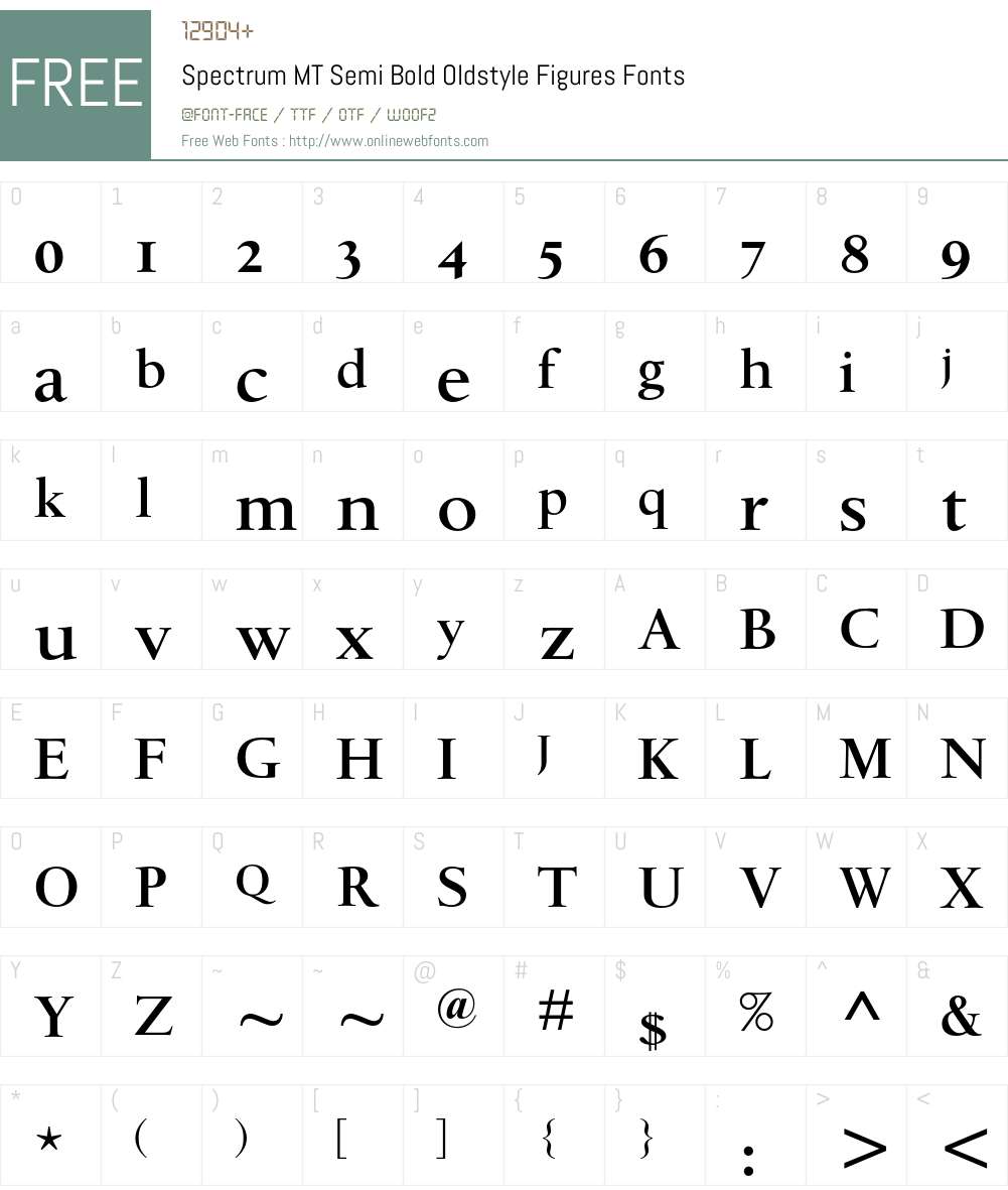 Spectrum MT Font Screenshots