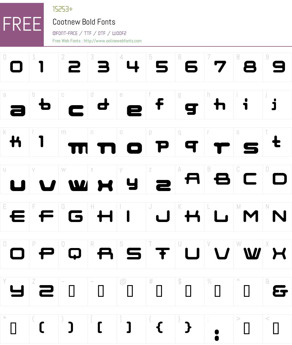 Cootnew Font Screenshots