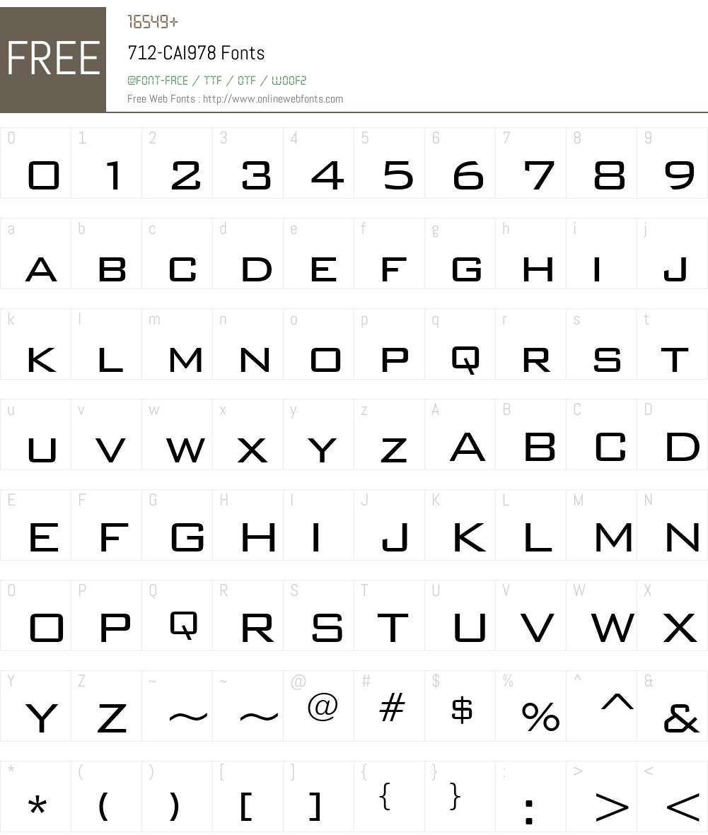 712-CAI978 Font Screenshots