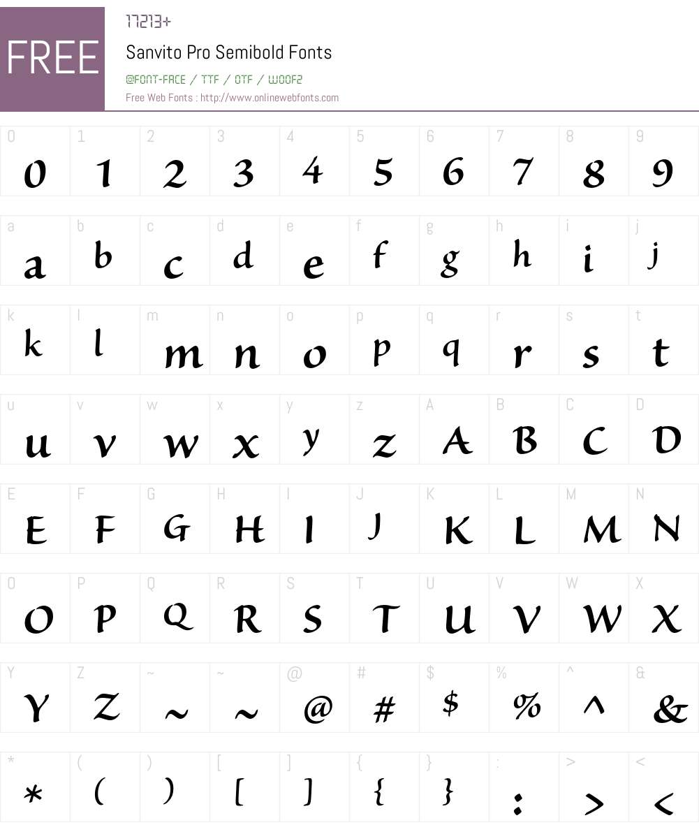 Sanvito Pro Font Screenshots