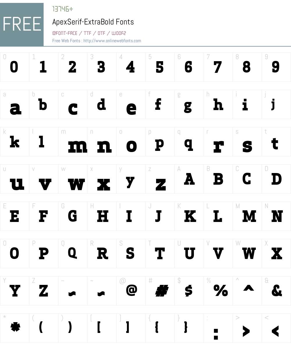 Apex Serif Extra Bold Font Screenshots