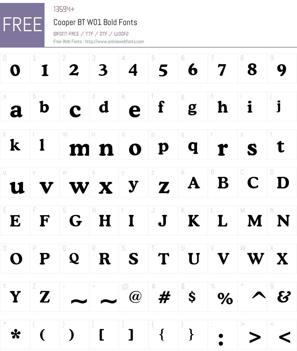 CooperBTW01-Bold Font Screenshots