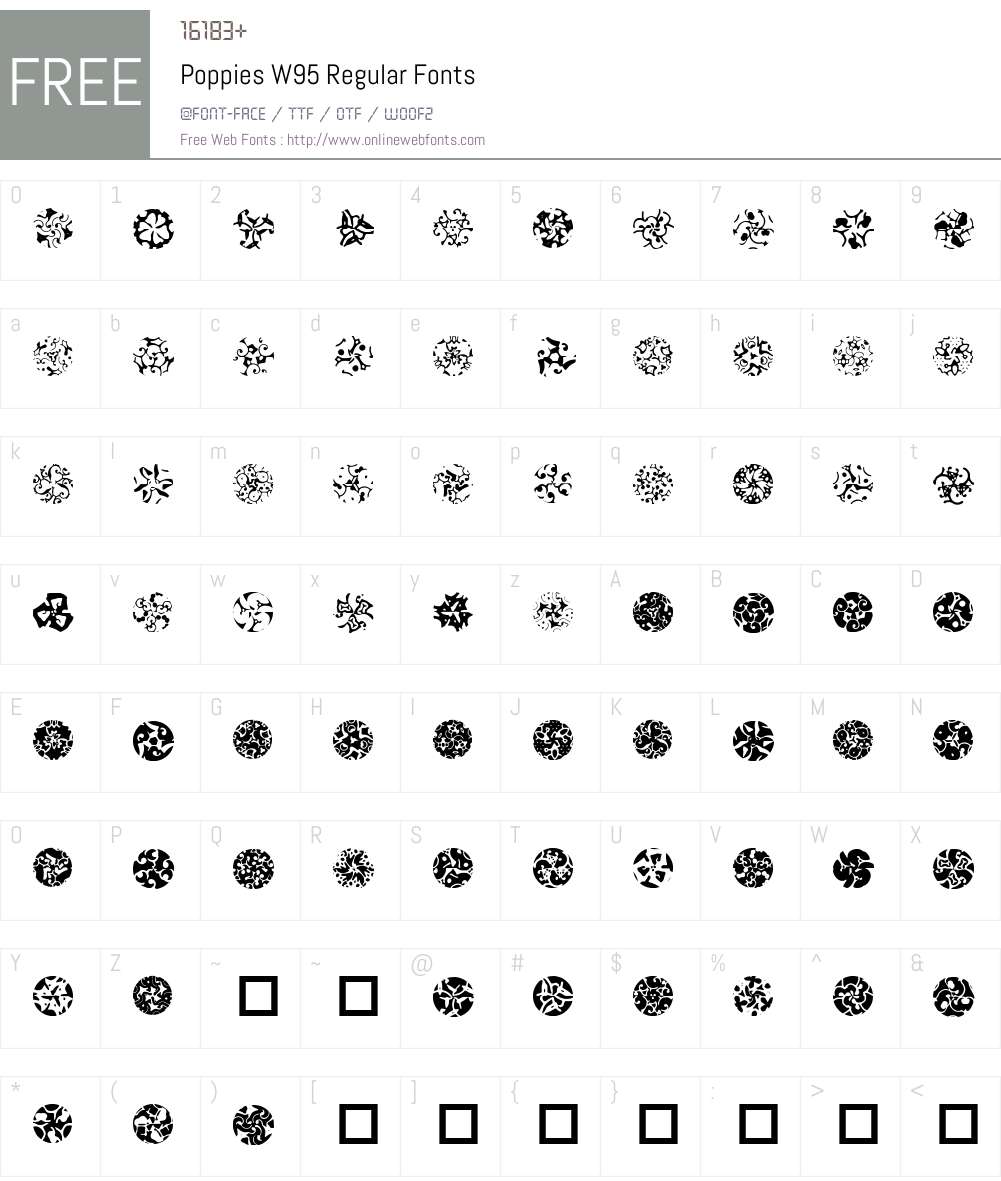 Poppies Font Screenshots