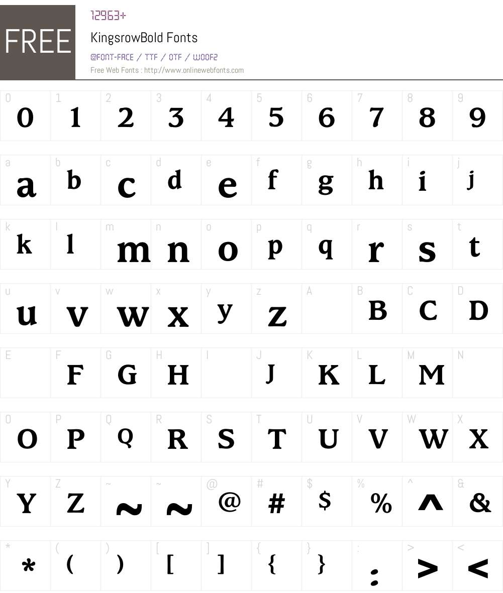 KingsrowBold Font Screenshots