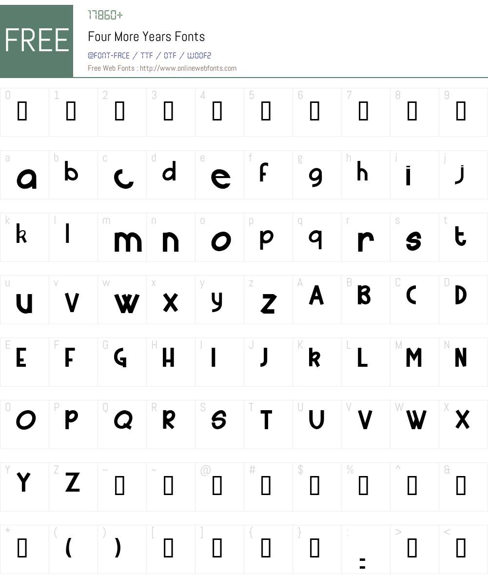 Four More Years Font Screenshots