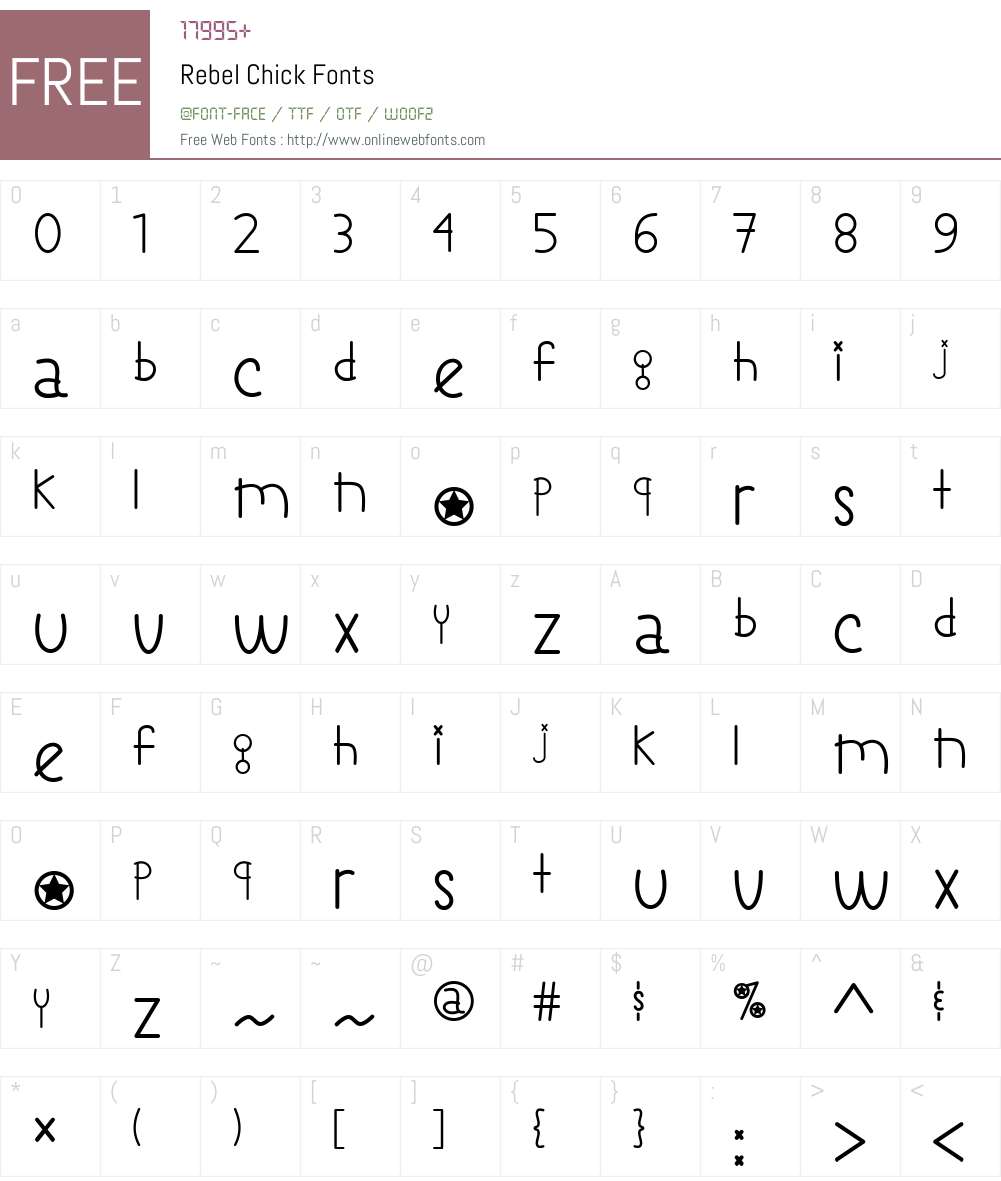 Rebel Chick Font Screenshots