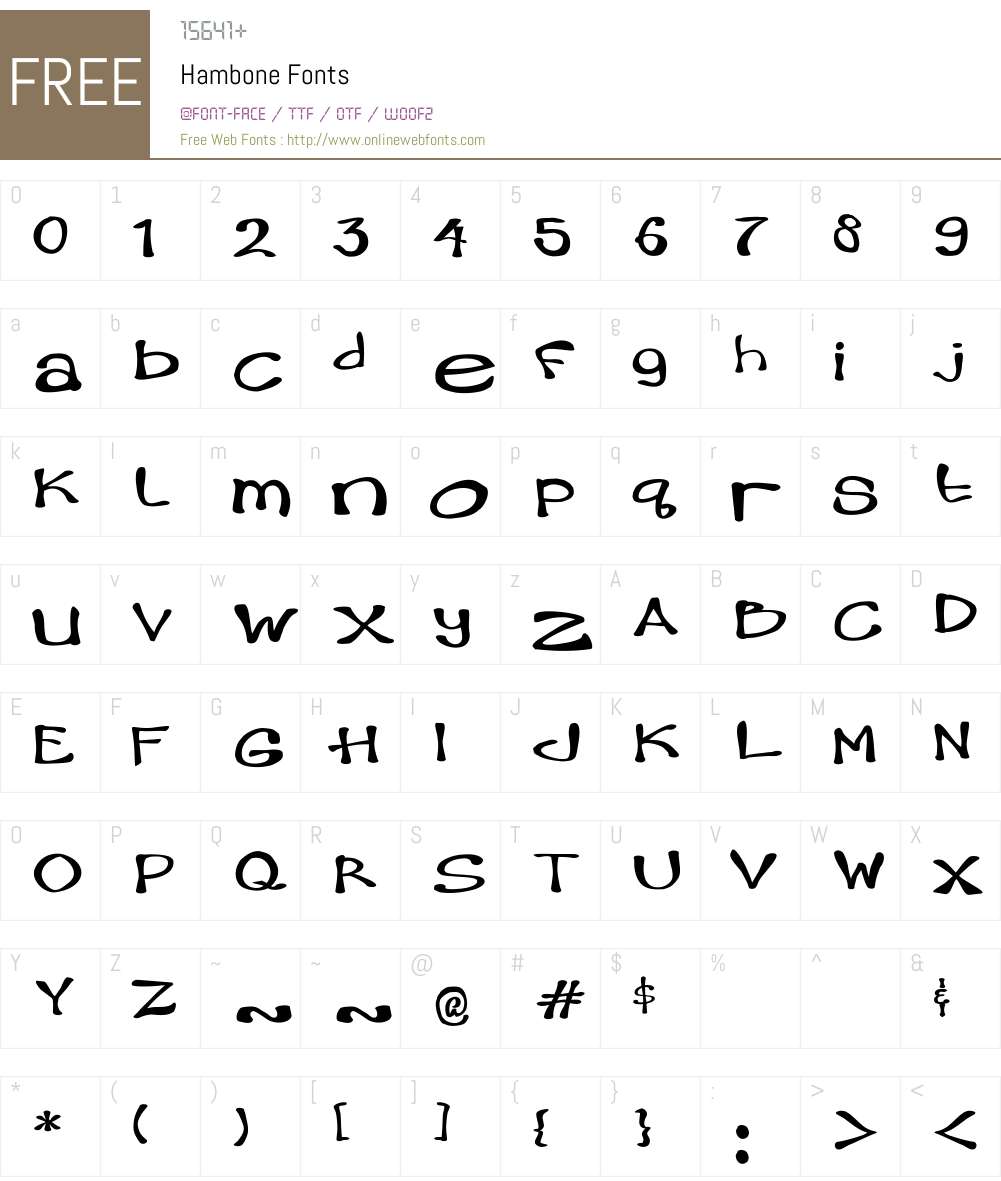 Hambone Font Screenshots