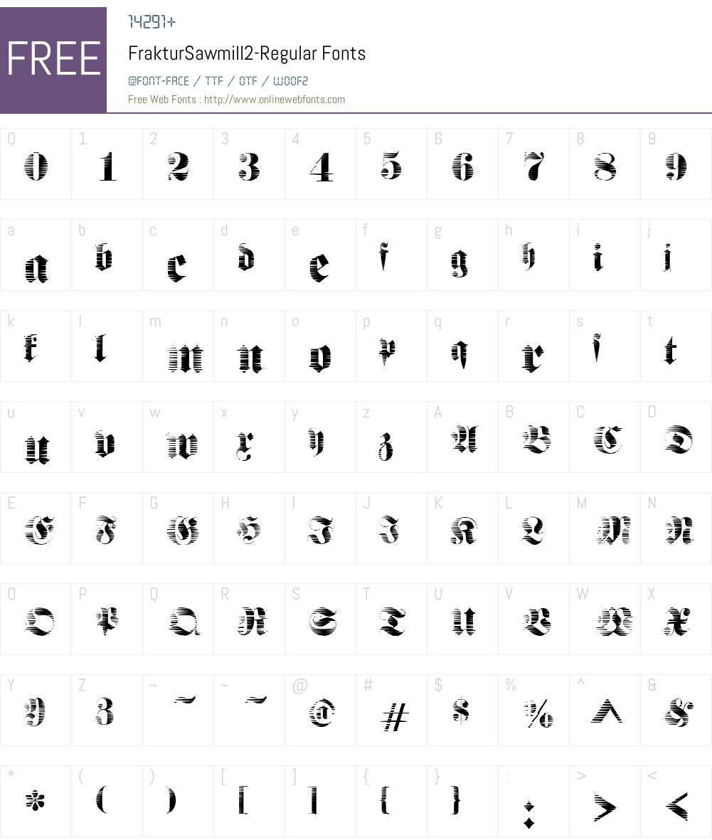 FrakturSawmill2 Font Screenshots