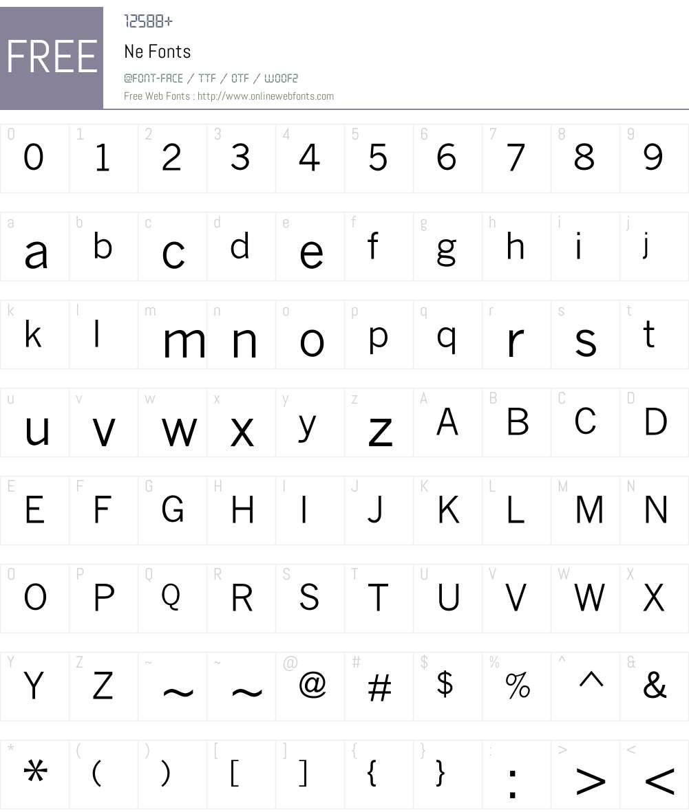 Ne Font Screenshots