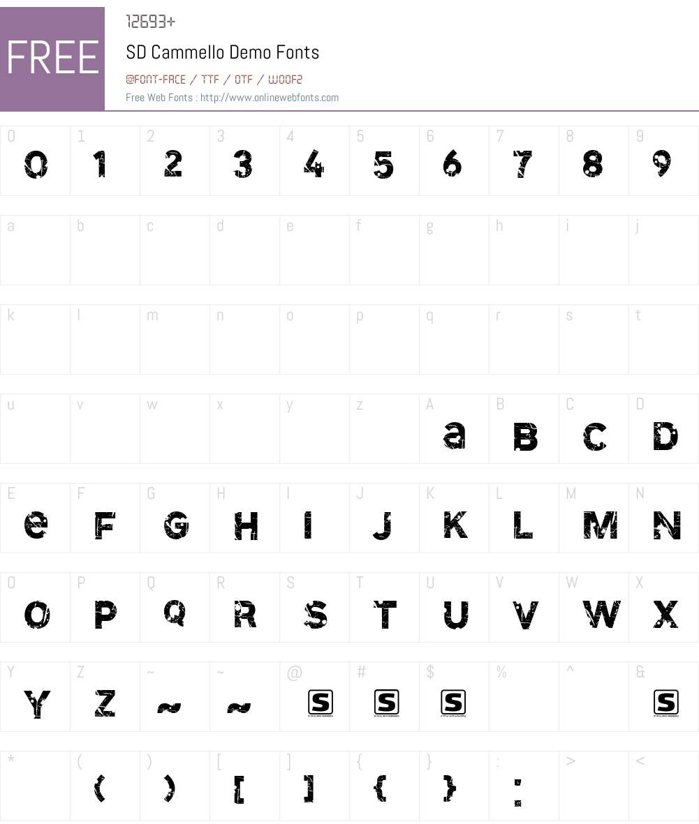 SD Cammello Demo Font Screenshots
