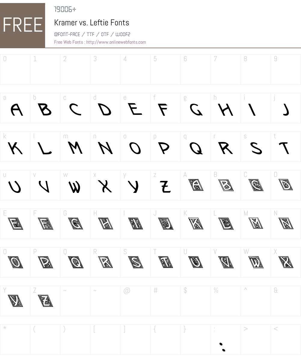Kramer vs. Leftie Font Screenshots