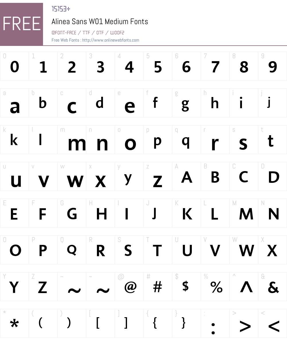AlineaSansW01-Medium Font Screenshots