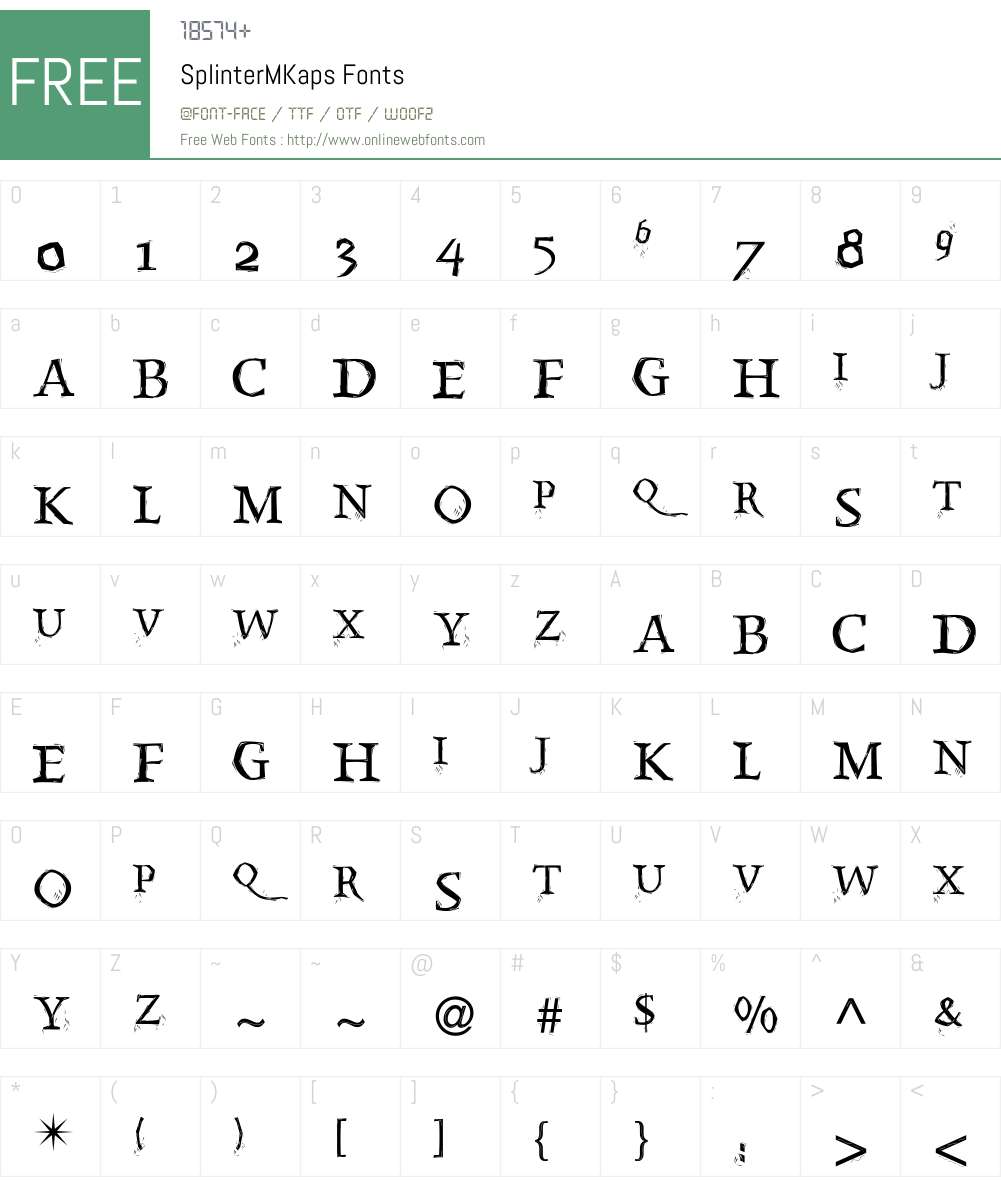 SplinterMKaps Font Screenshots