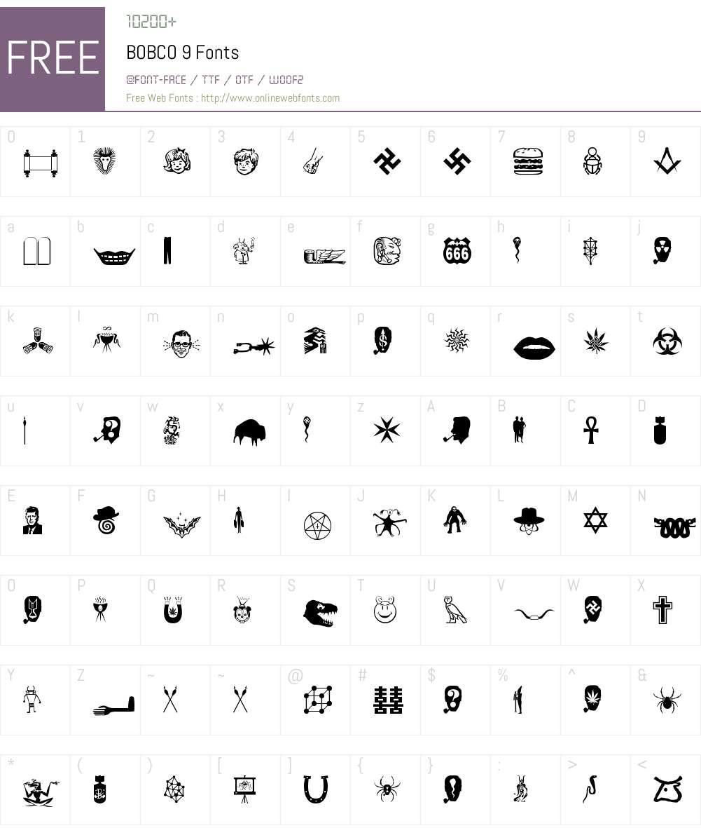 BOBCO 9 Font Screenshots