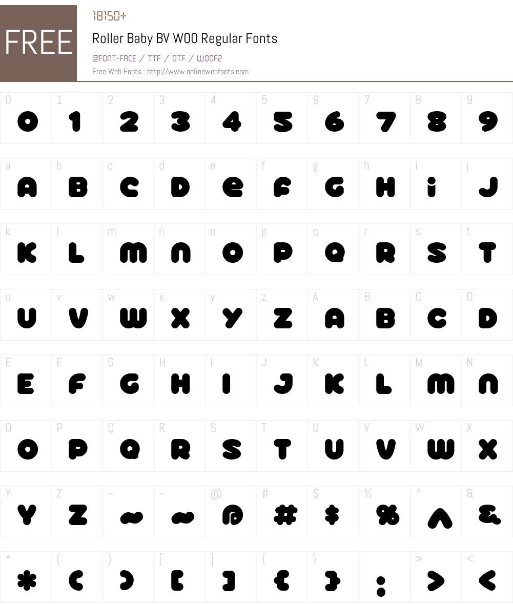 Roller Baby BV Font Screenshots