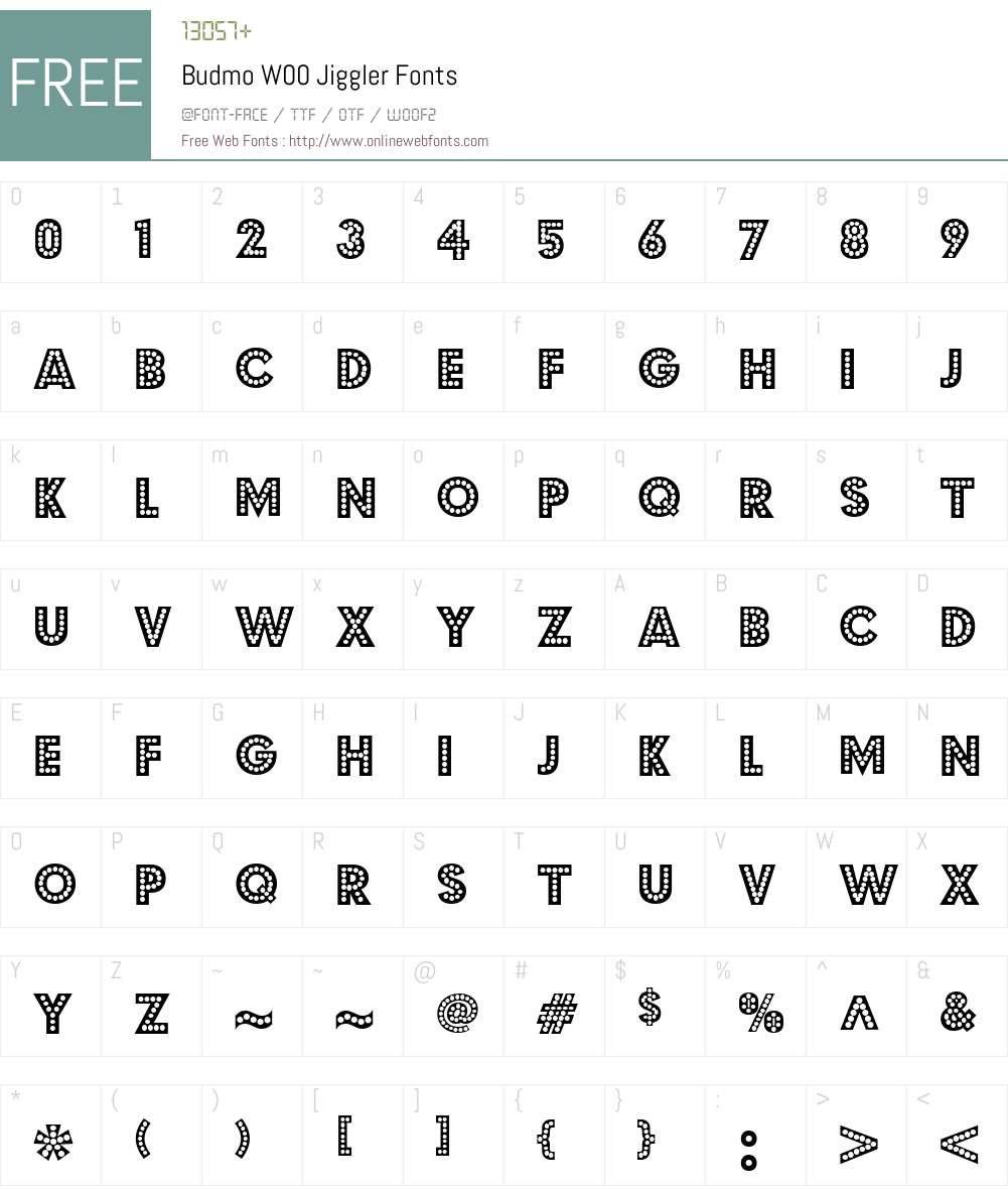 BudmoW00-Jiggler Font Screenshots
