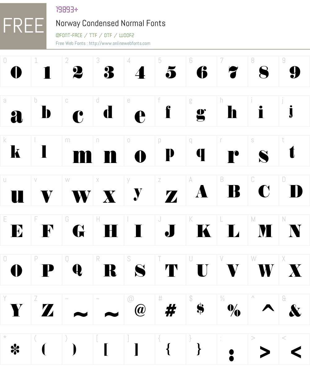 Norway Condensed Font Screenshots