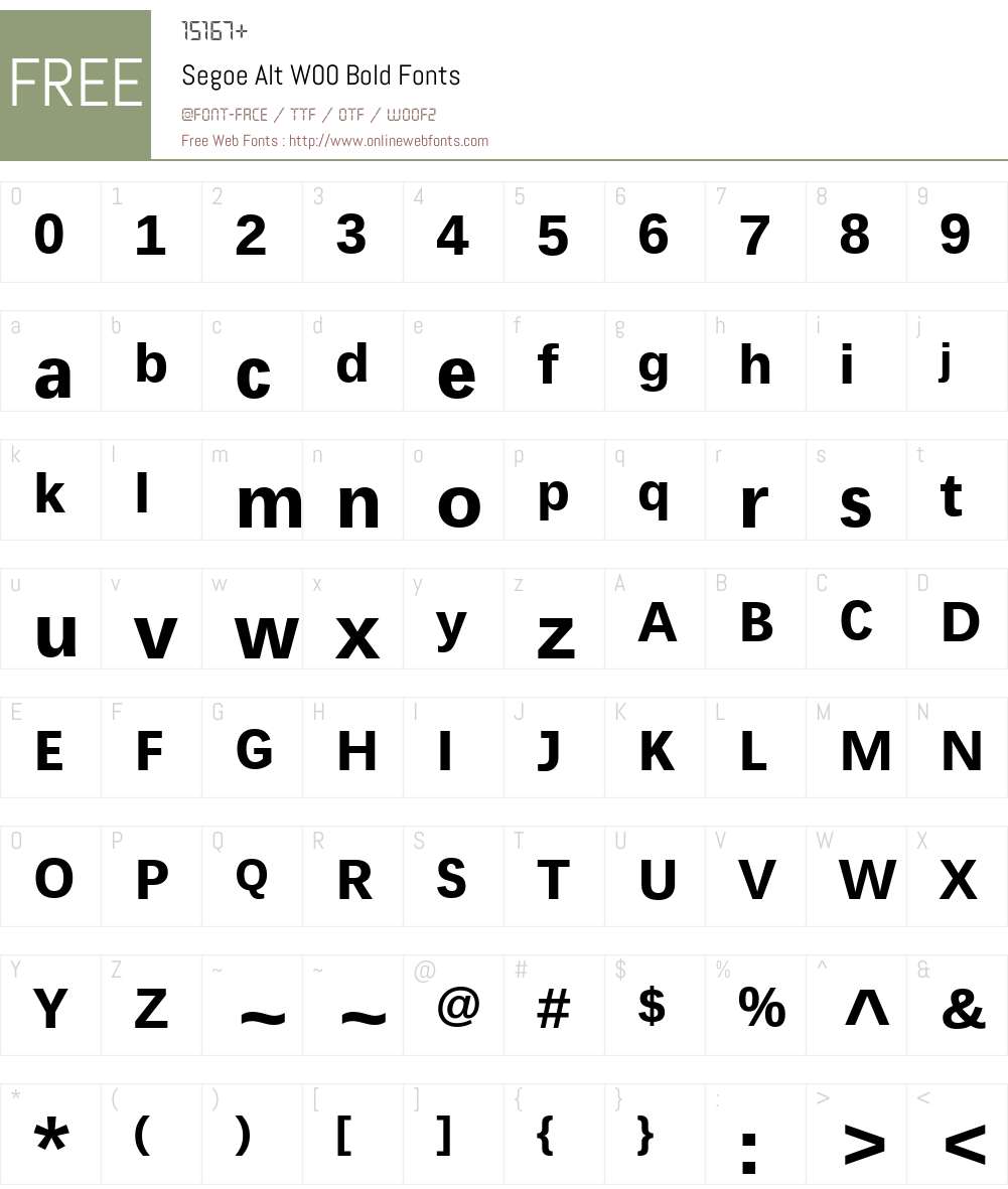 Segoe Alt Font Screenshots