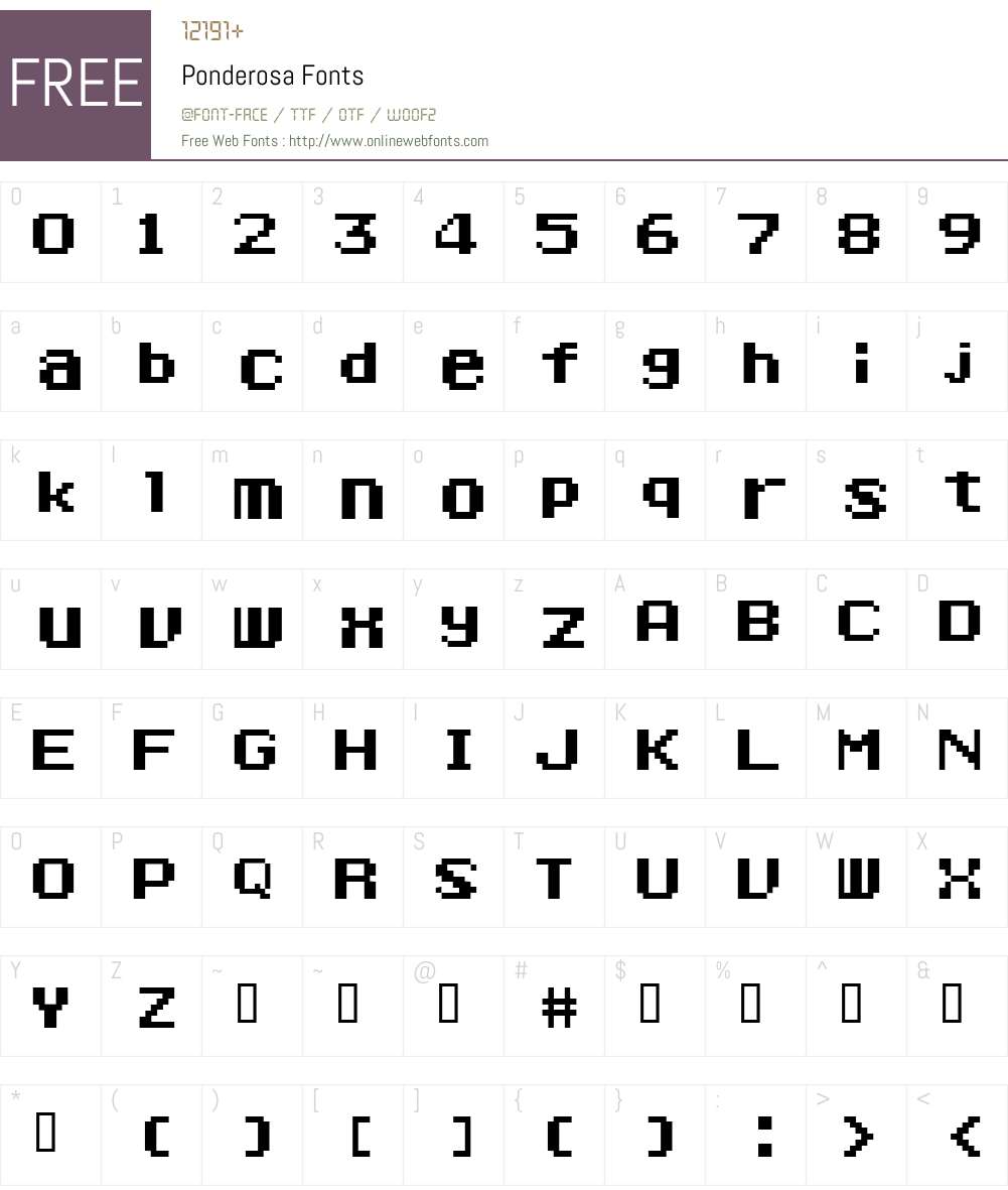 Ponderosa Font Screenshots