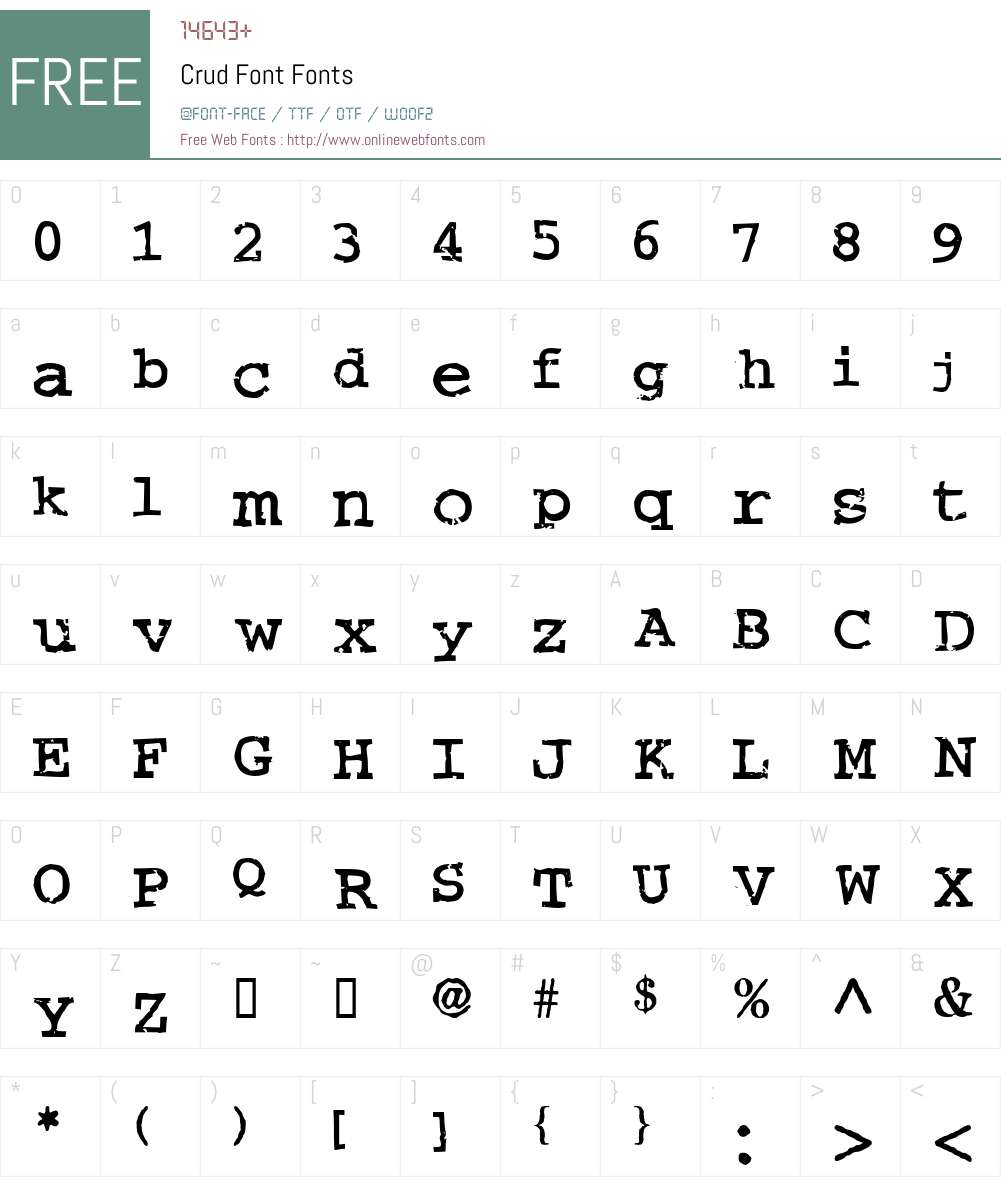 Crud Font Screenshots