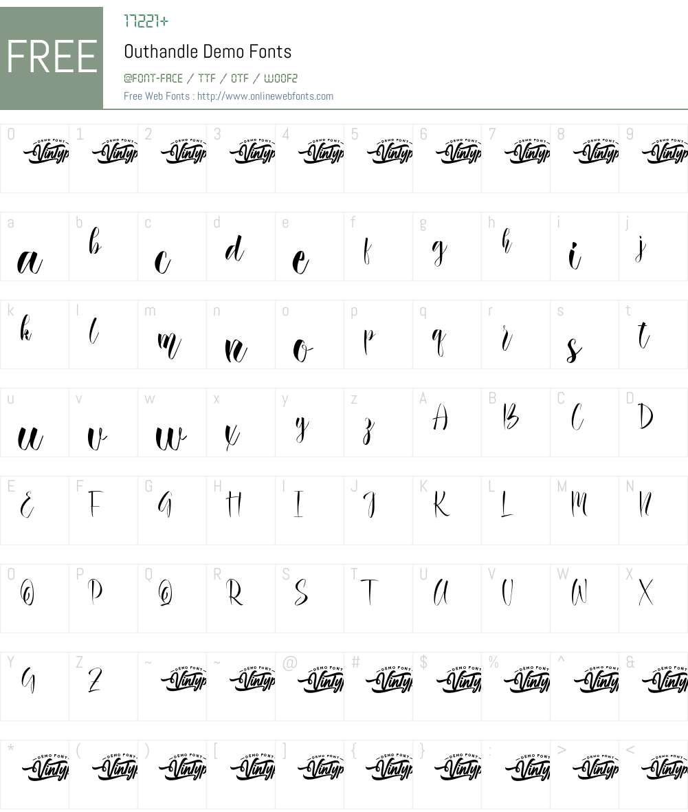Outhandle Demo 1.001;Fontself Maker 3.5.7 Fonts Free Download ...