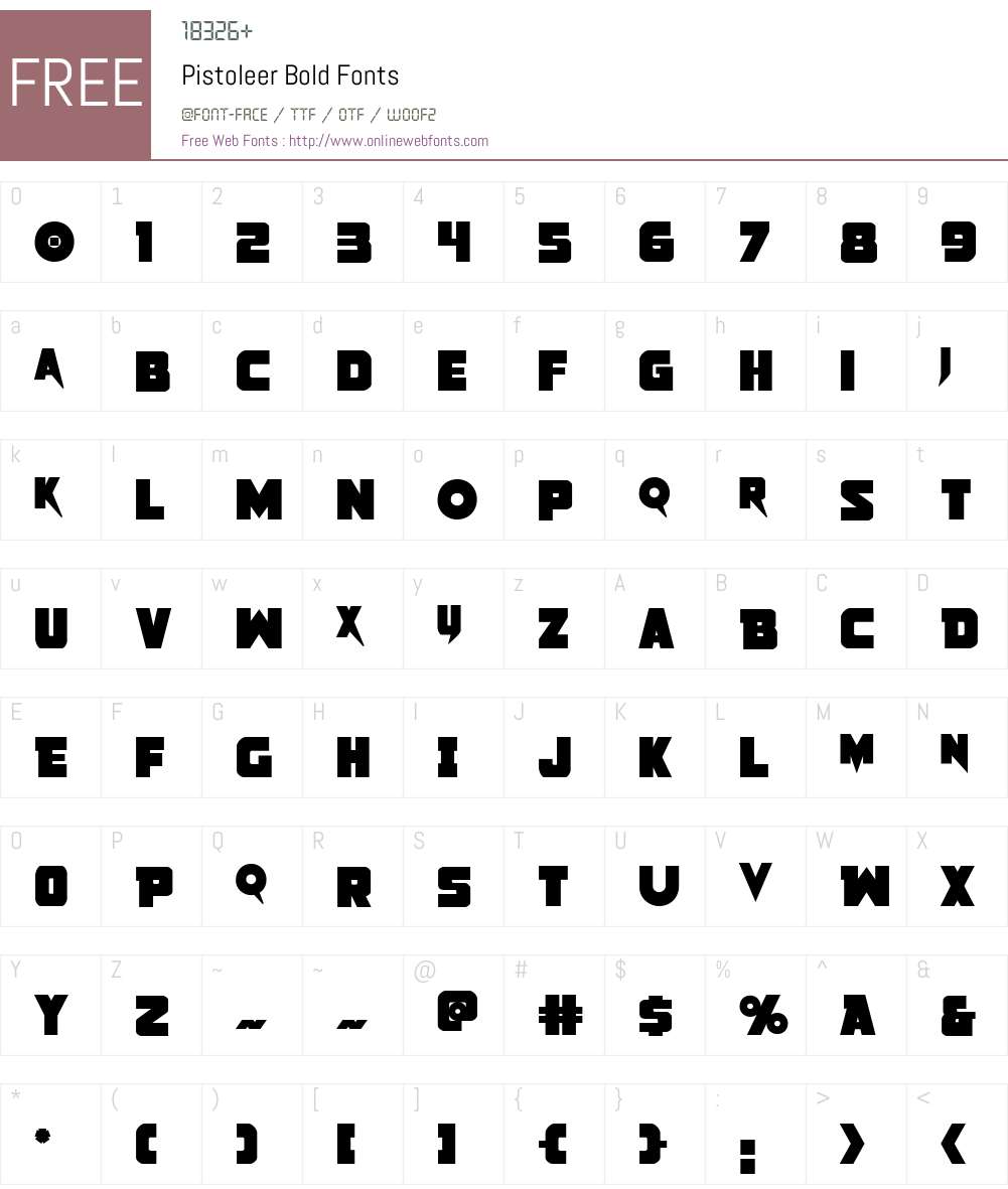 Pistoleer Bold Font Screenshots