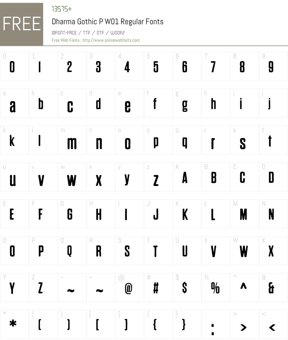 DharmaGothicPW01-Regular Font Screenshots