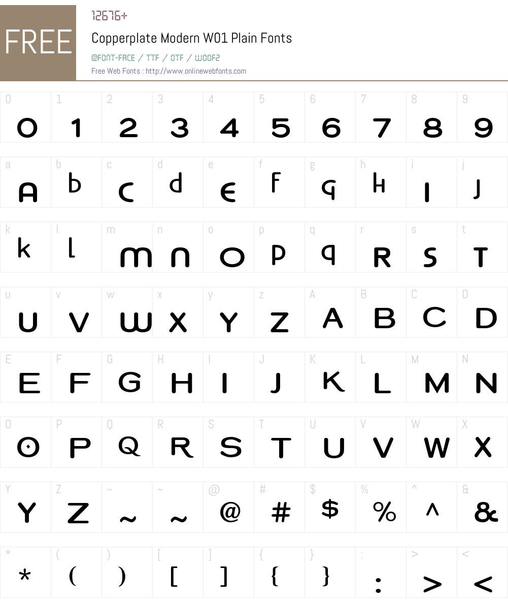 CopperplateModernW01-Plain Font Screenshots