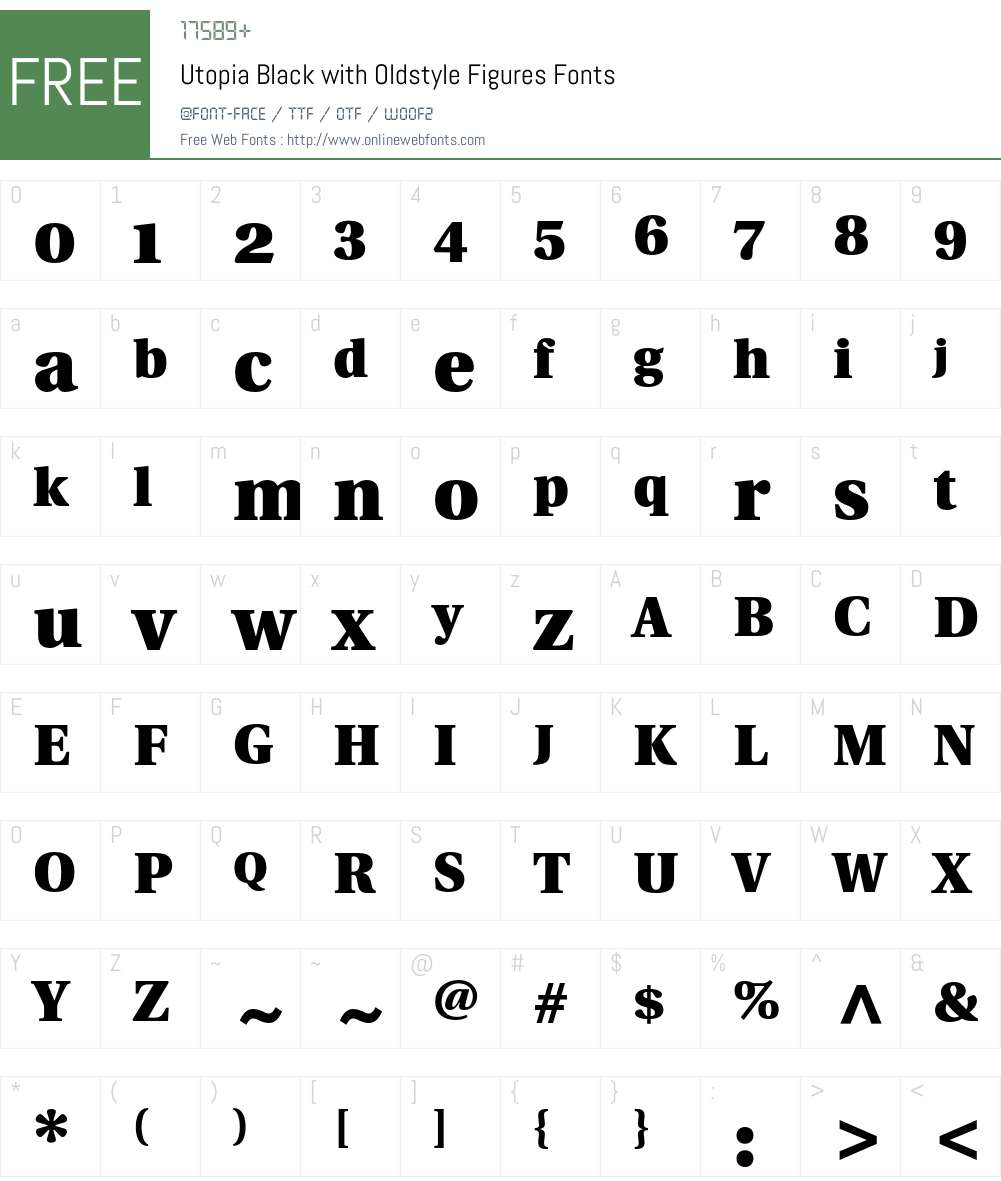 Utopia Font Screenshots