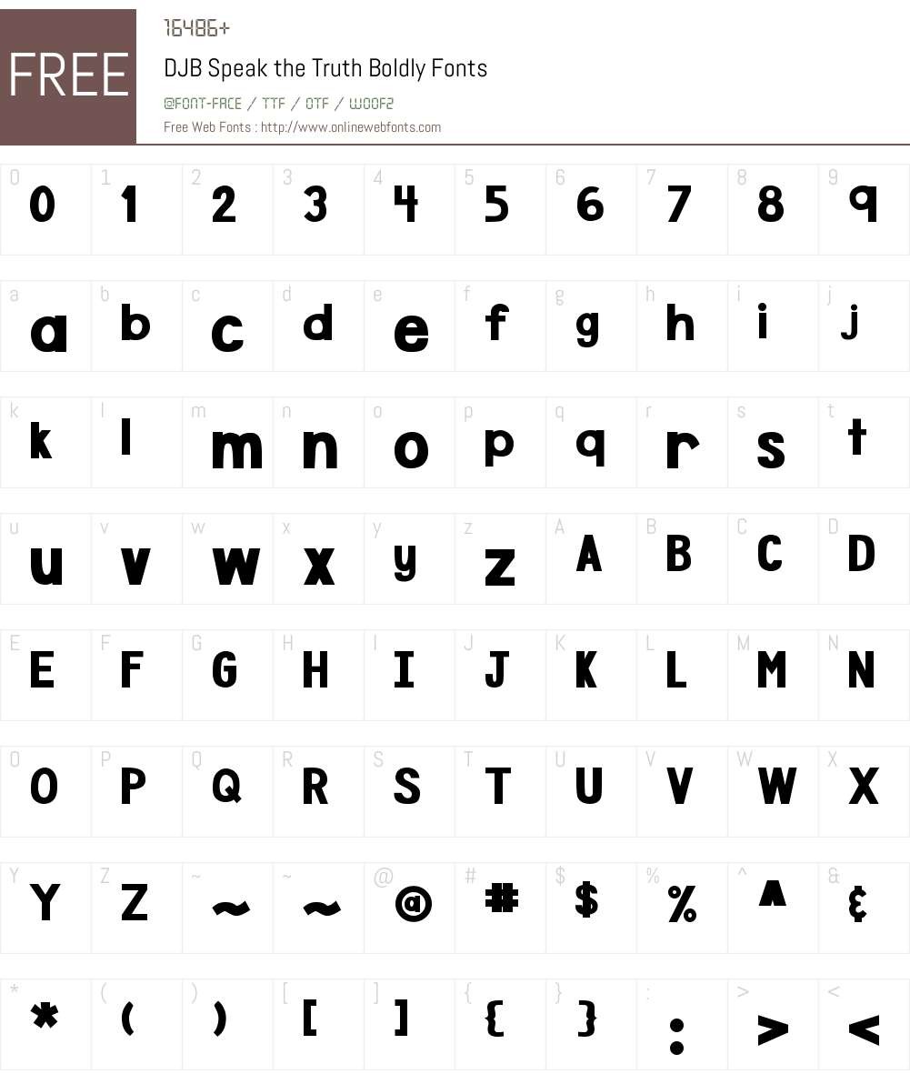 DJB Speak the Truth Boldly Font Screenshots