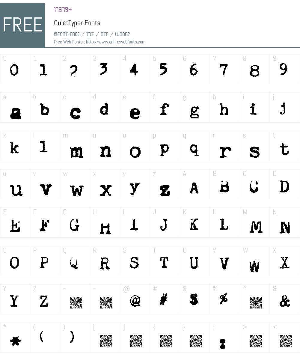 QuietTyper Font Screenshots