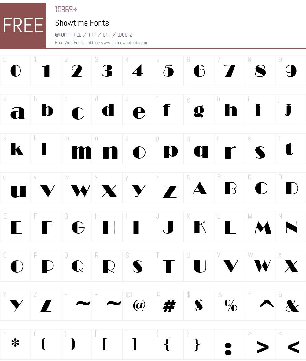 Showtime Font Screenshots