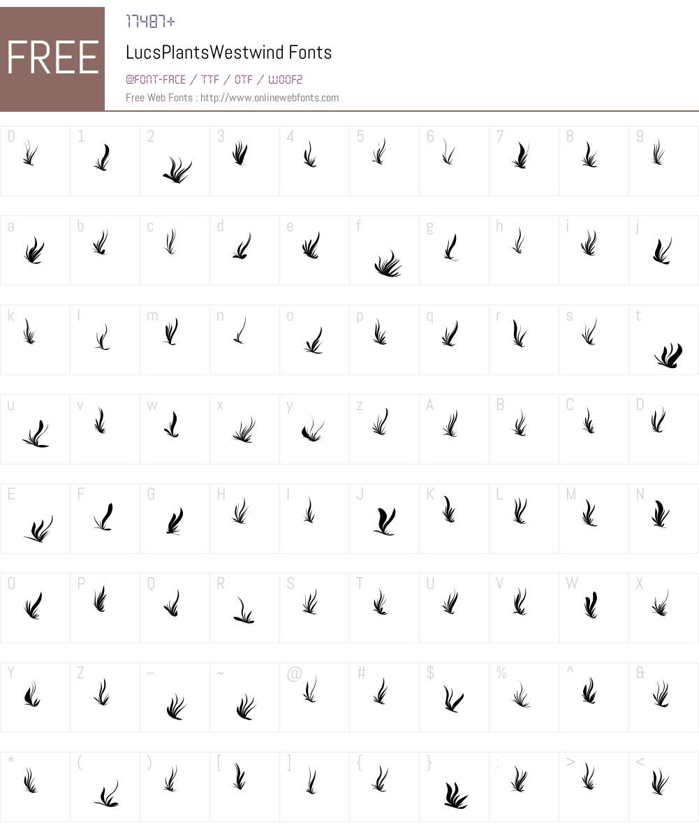 LucsPlantsWestwind Font Screenshots